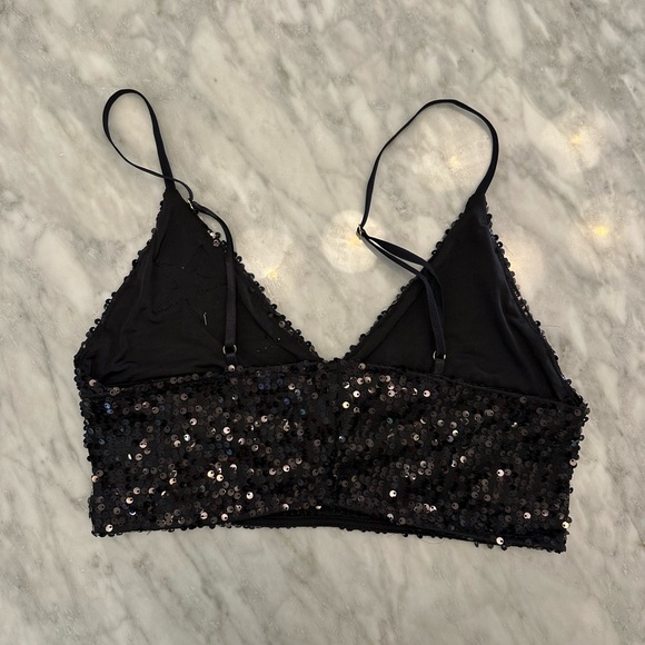EastnWest Sequin Star Embellished Black Bralette - Picture 2 of 4